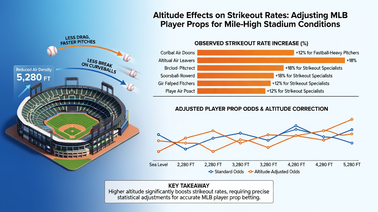 Grafiek die strikeout percentages vergelijkt tussen Coors Field en andere MLB stadions