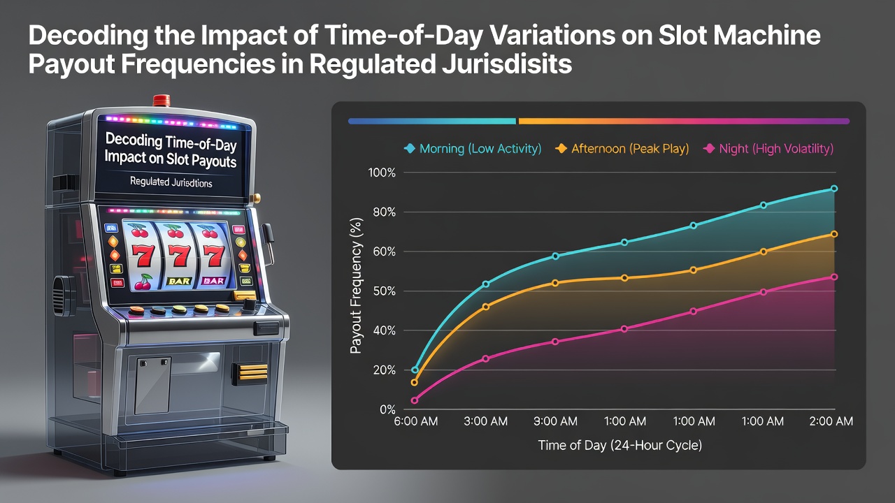 Grafiek die tijdstippen en uitbetalingsfrequenties van slotmachines in gereguleerde markten vergelijkt