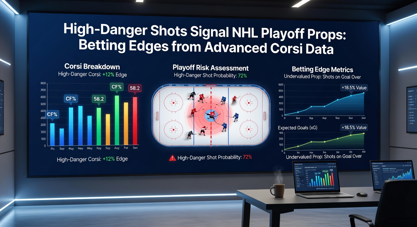 Visualisatie van Corsi heatmaps tijdens NHL-playoffwedstrijden, met focus op hoogrisico zones