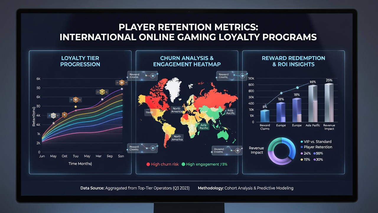 Visualisatie van spelerretentie metrics in online gaming loyaliteitsprogramma's
