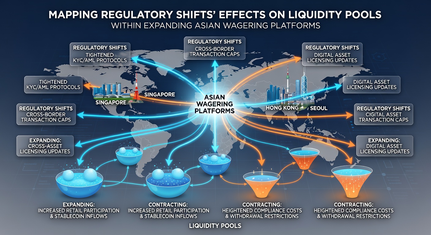 Grafiek van liquiditeitspools en regulatoire impact in Aziatische markten