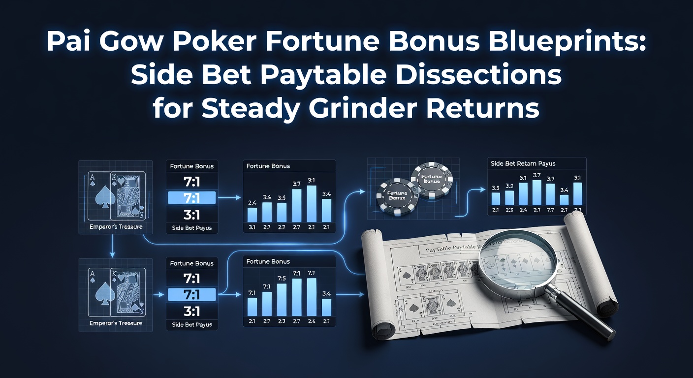 Een gedetailleerde paytable van de Pai Gow Poker Fortune Bonus side bet, met uitbetalingen voor diverse pokerhanden zoals Seven of a Kind en Royal Flush