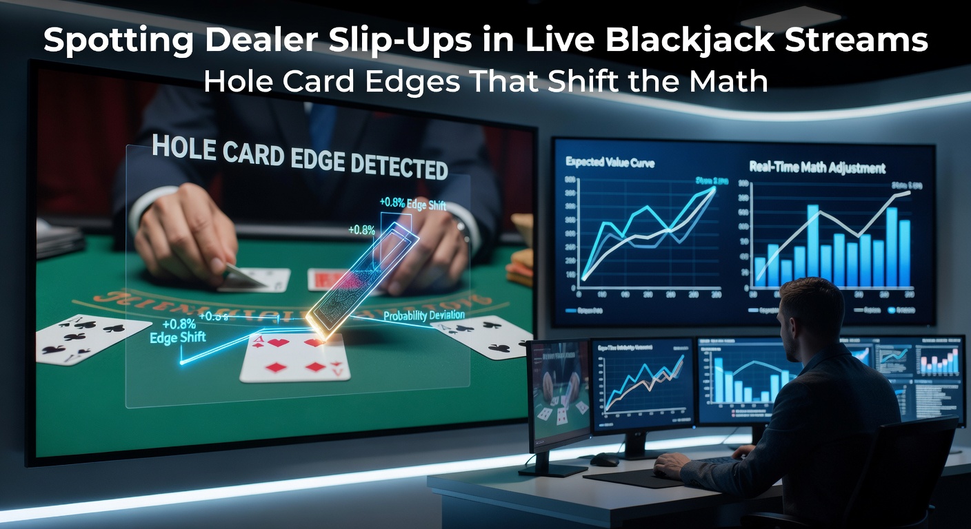 Dealer in live blackjack-stream flitst per ongeluk de hole card tijdens een hand, wat een cruciaal voordeel biedt aan alerte kijkers
